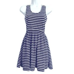 Ocean Drive Racerback Navy striped dress